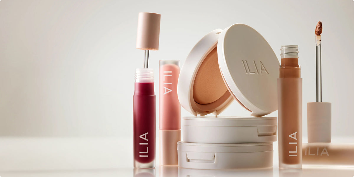 Image of Overglaze Lip Gloss, Soft Focus Finishing Powder, and Skin Blur Serum Concealer